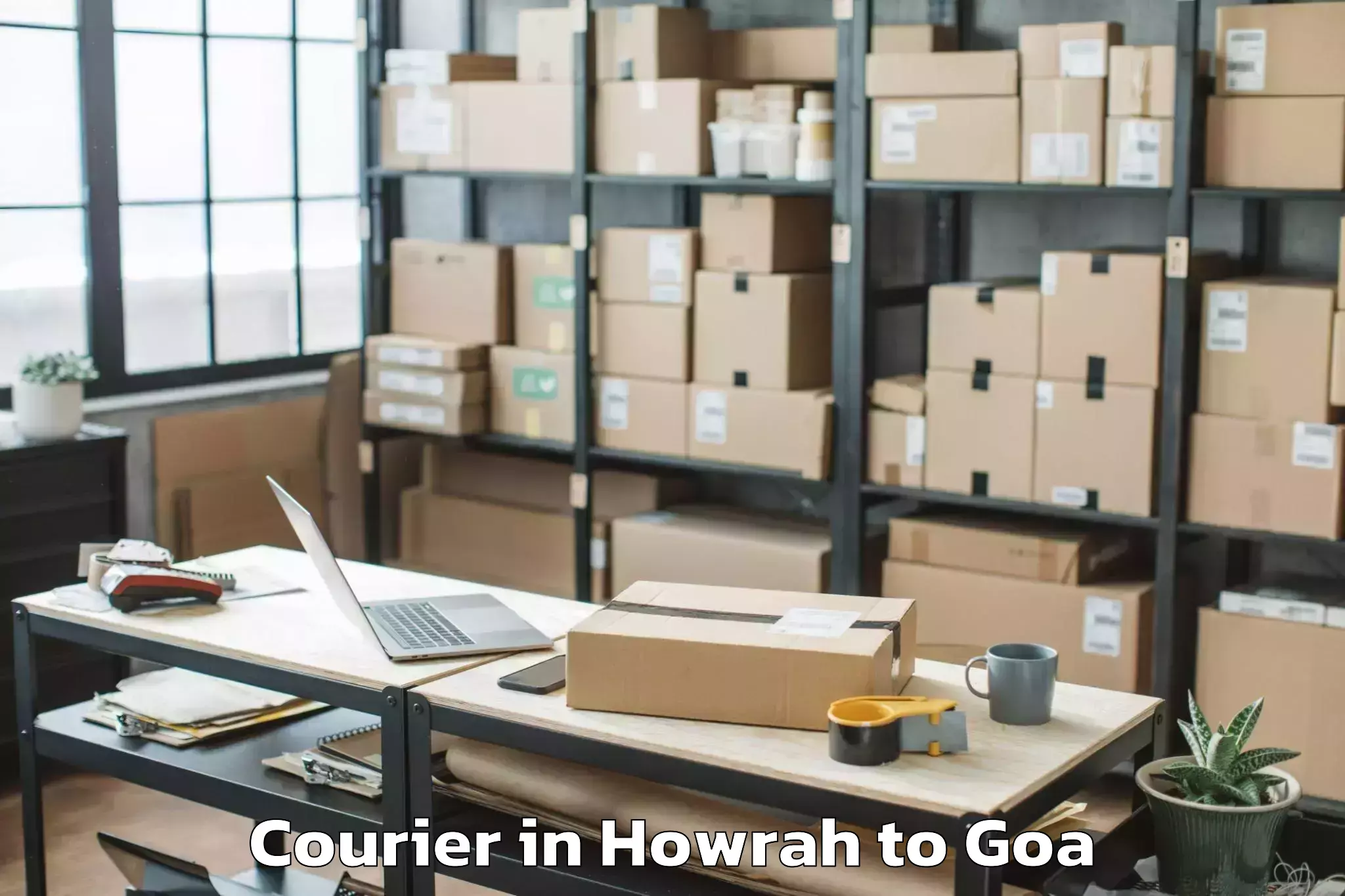 Affordable Howrah to Morjim Courier